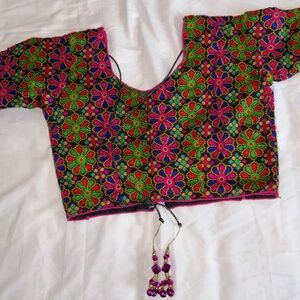Beautiful multi color embroidered blouse